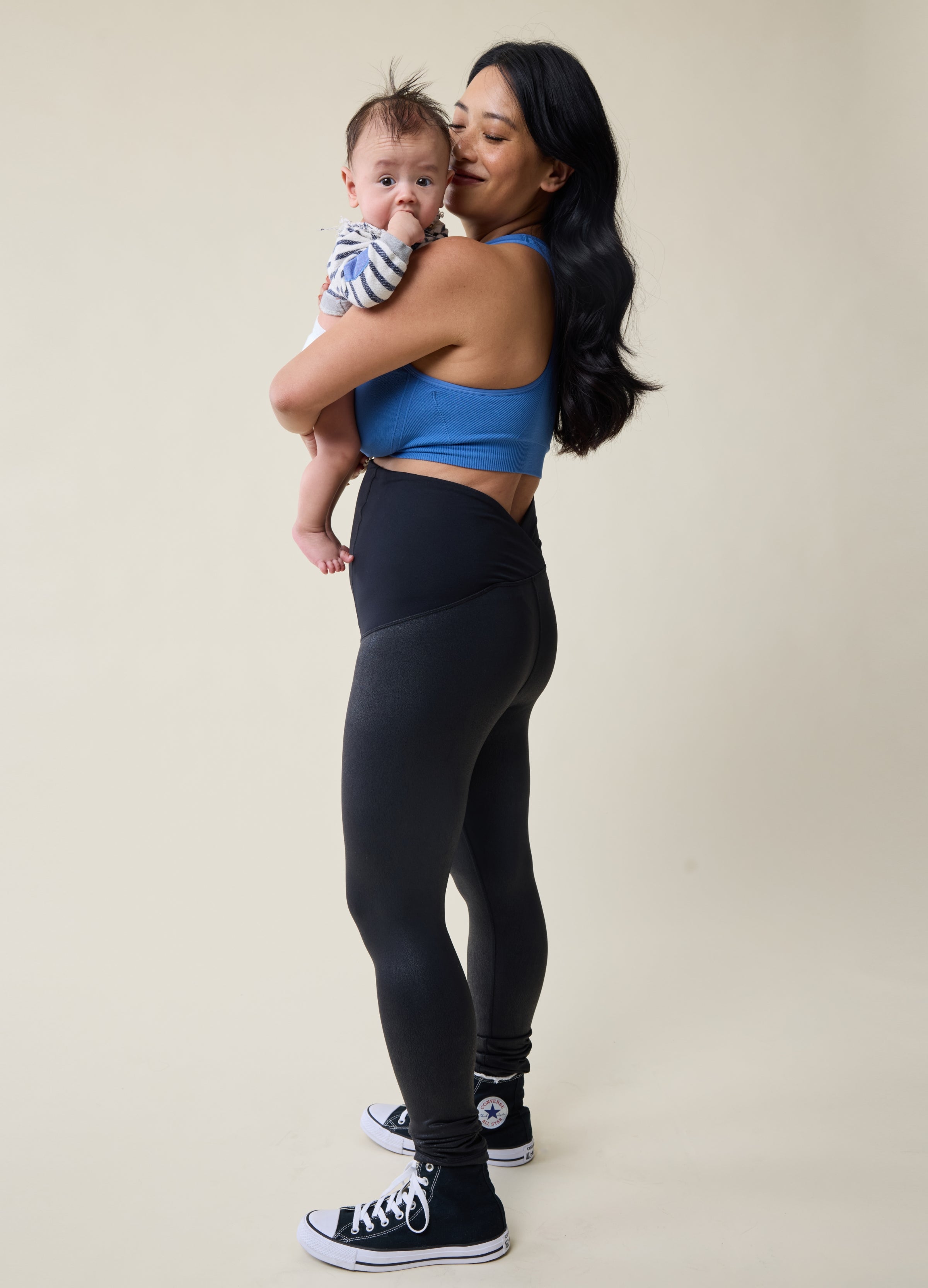 The Not Leather Black Maternity Leggings Sleek Style Extra Comfort Ingrid Isabel