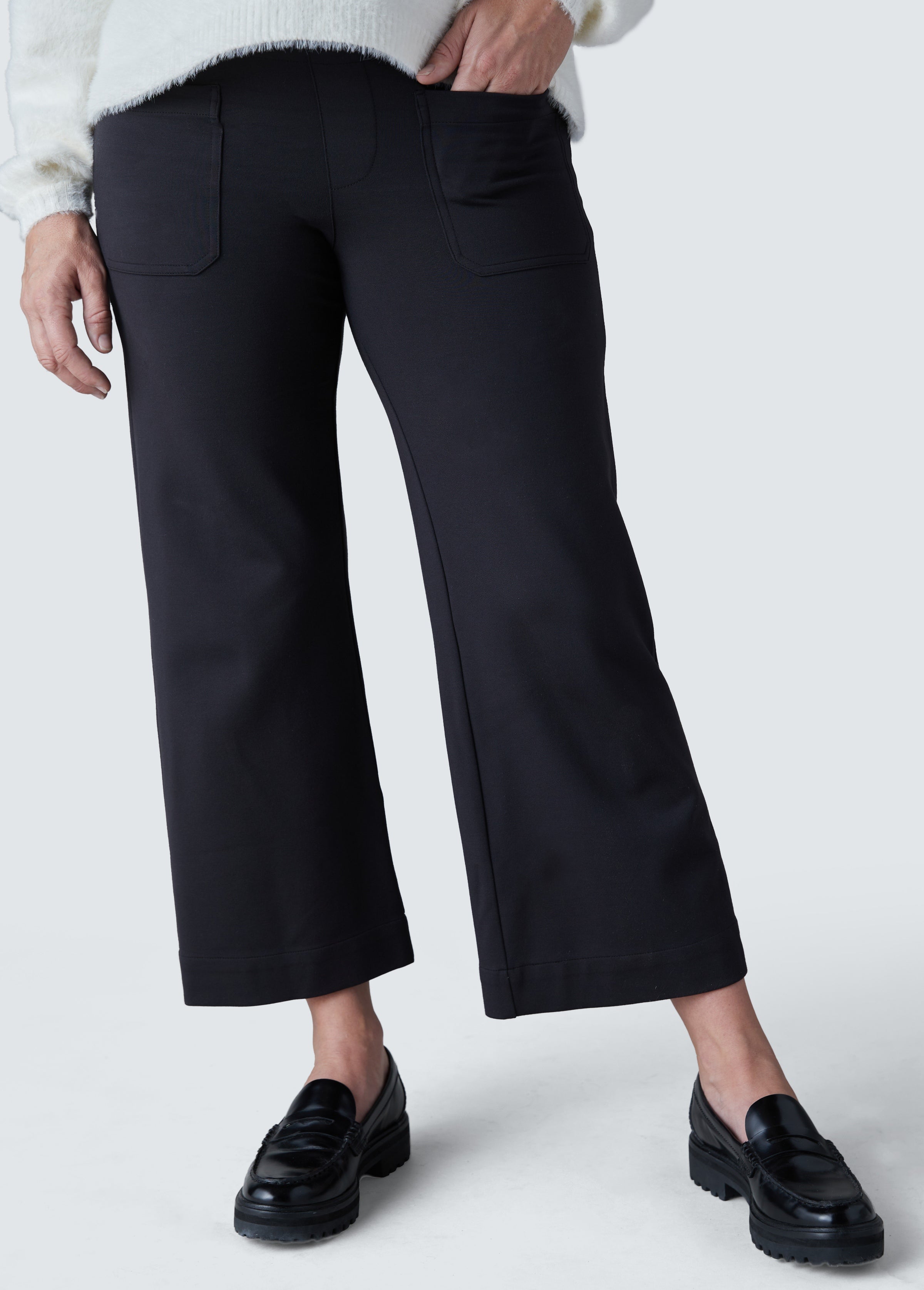 Under Belly Wide Leg Ponte Maternity Pants - Isabel Maternity By