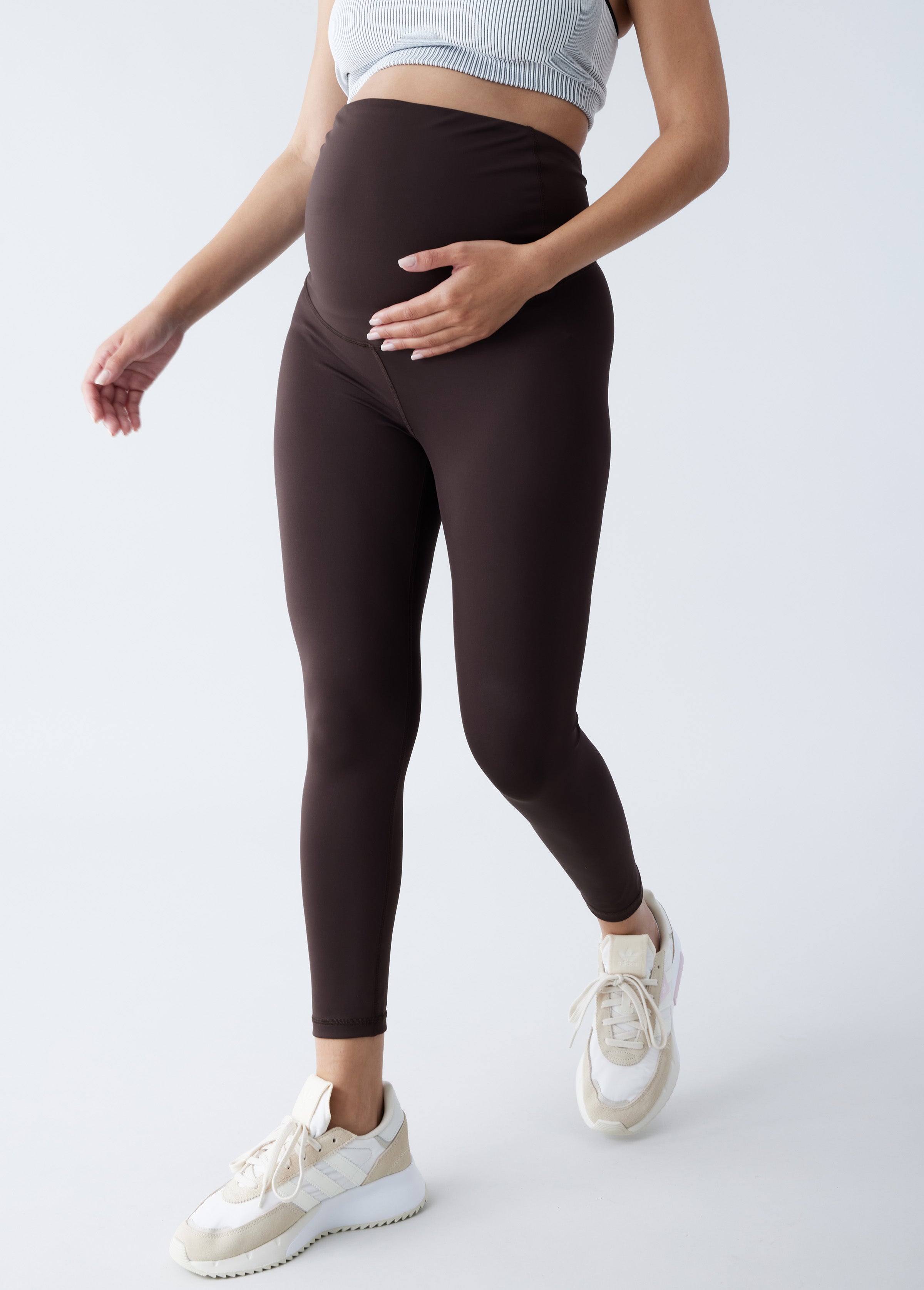 Maternity Workout Leggings 7/8 Length Women Comfortable Thigh Slimmer Slip  Elasticity Cropped Pleated Pants 
