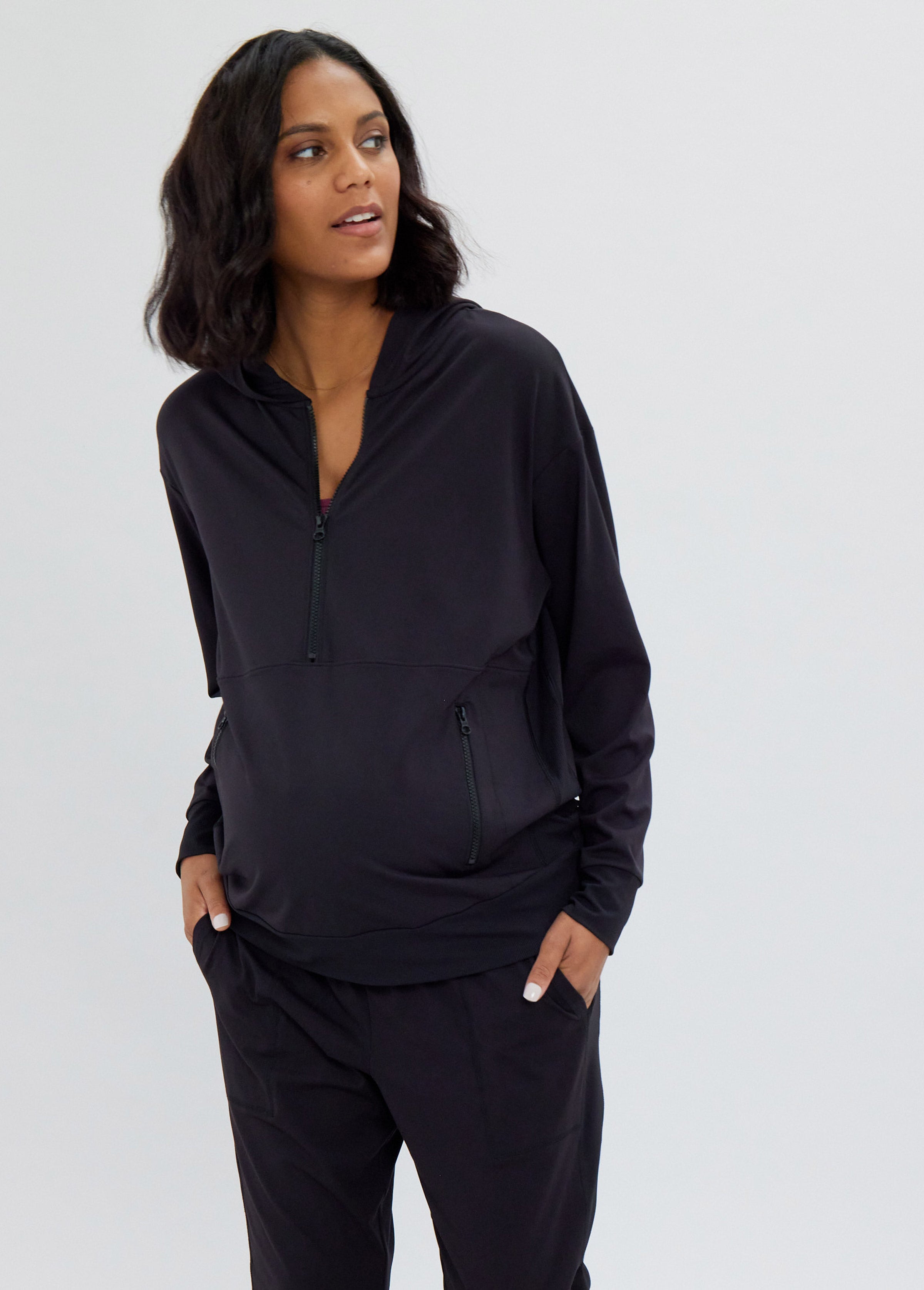 Isabella The Organic Oversized Nursing & Pregnancy Hoodie (Heather Gre –  Sweat and Milk LLC