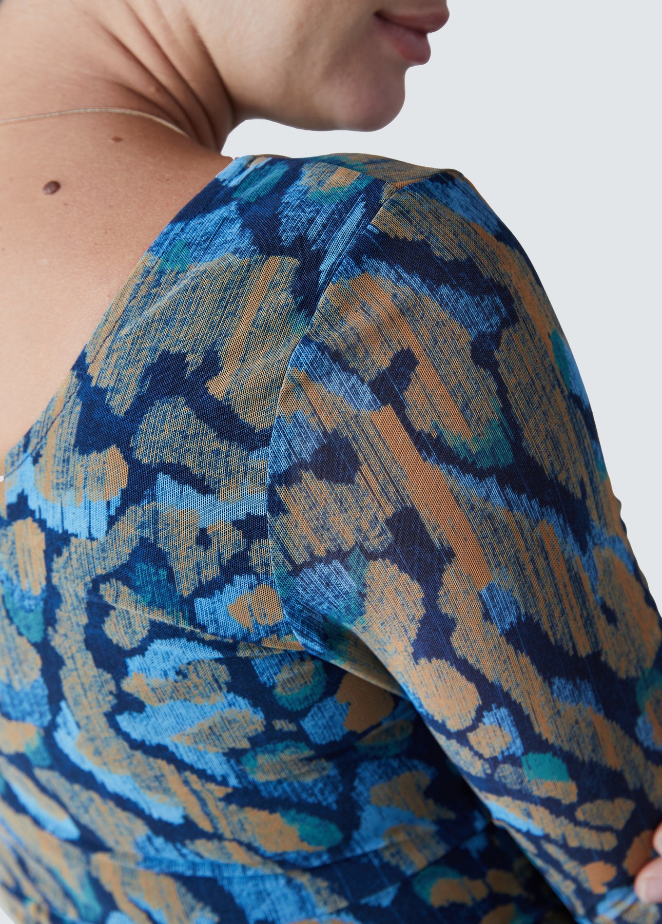 Mesh Bodycon Maternity Dress - Blue Animal Print – Ingrid+Isabel