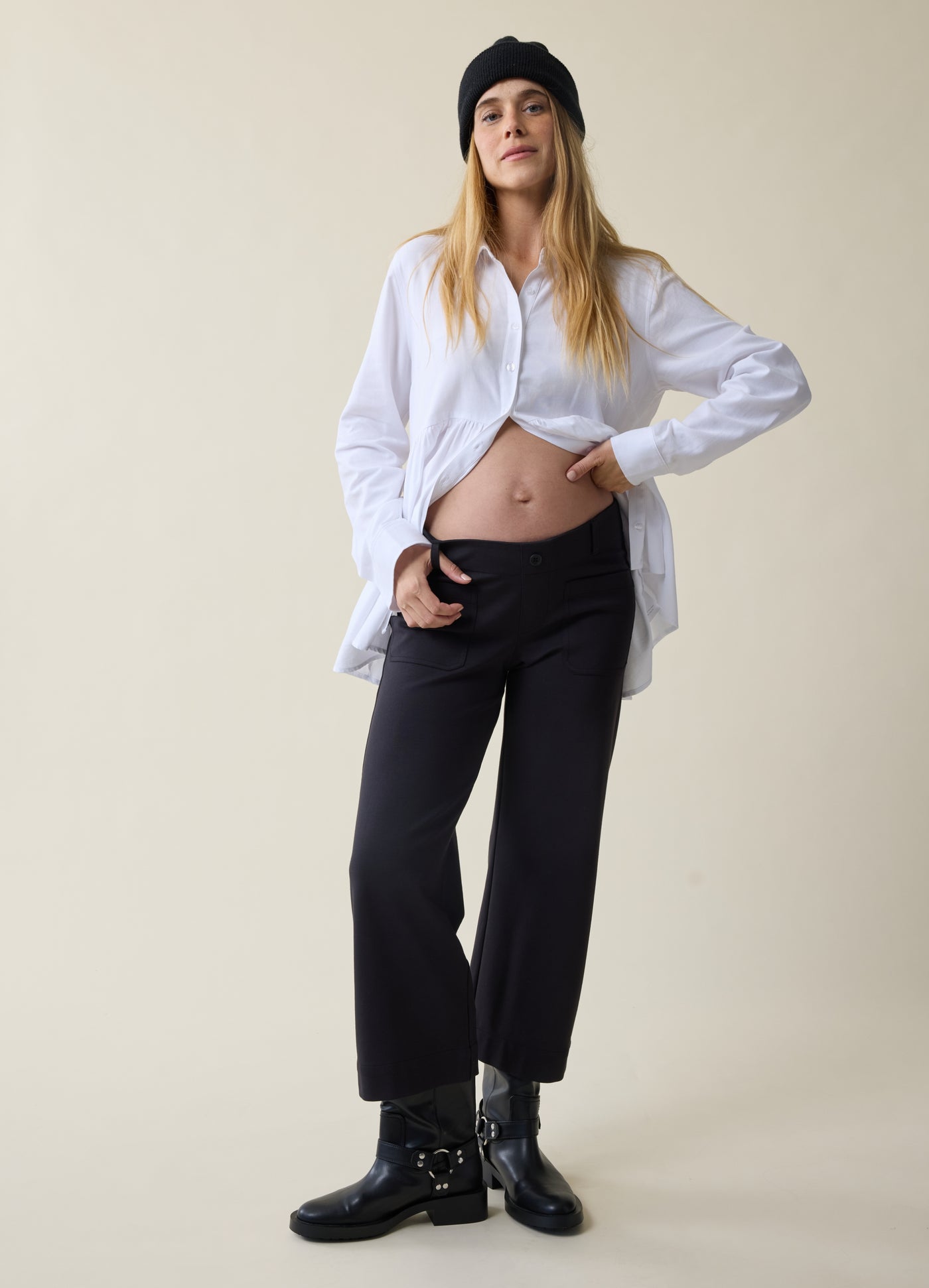 Maternity wide leg cropped pants best sale