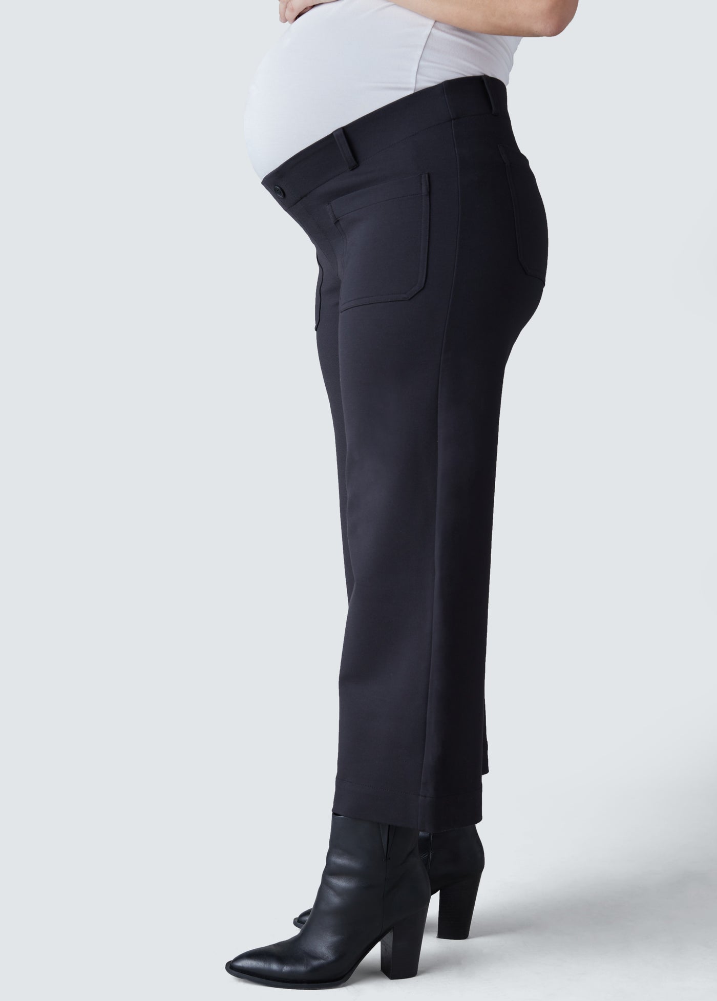 Over Belly Split Front Ponte Maternity Pants - Isabel Maternity by