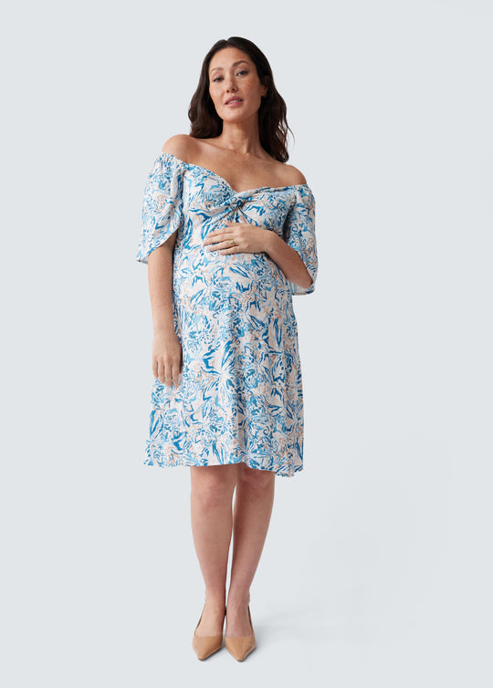 Bell Sleeve Baby Shower Gown - Sexy Mama Maternity