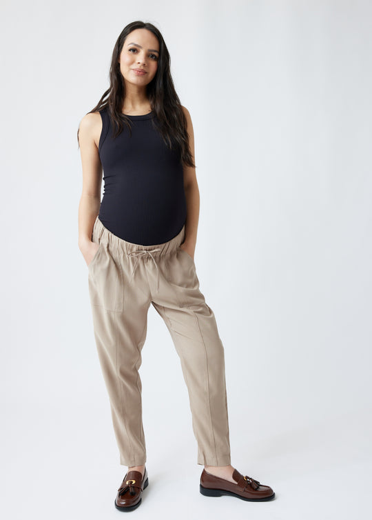 Mid-Rise Over Belly Cropped Skinny Maternity Trousers - Isabel