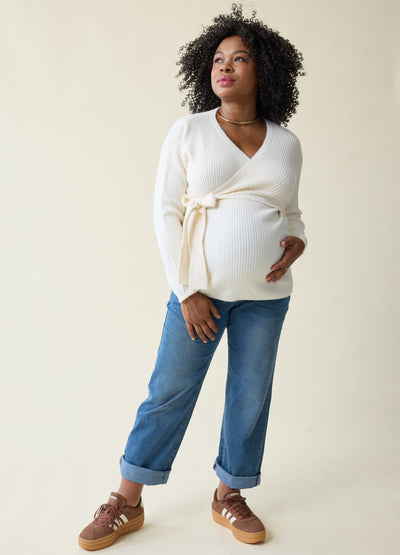 Hope is 5’8”, 8 months pregnant, and wearing size medium||Cream::hover