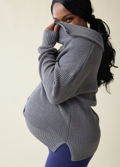 Hope is 5’8”, 8 months pregnant, and wearing size medium||Dark Grey