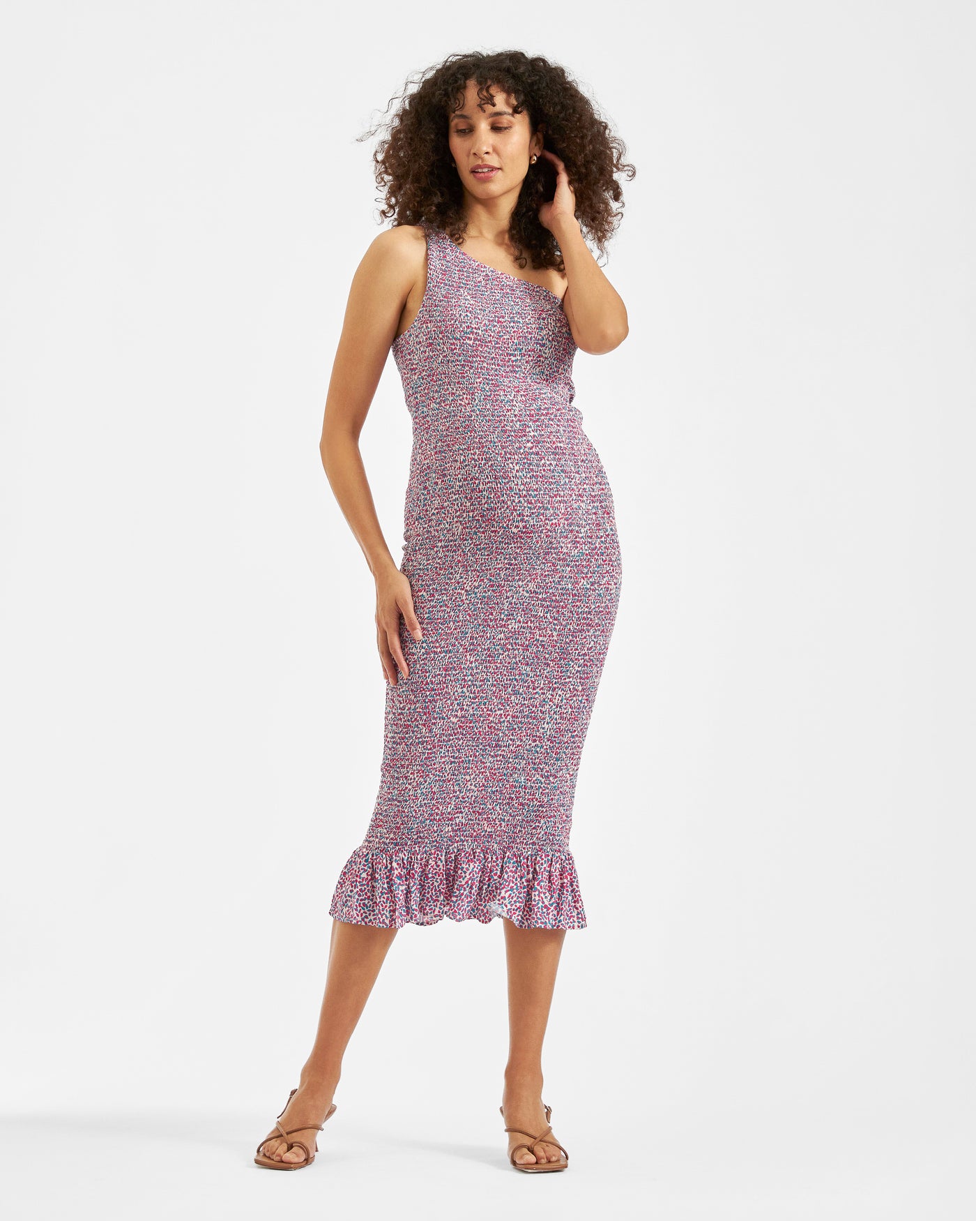 Ripe Maternity Bodycon Skipper One Shoulder Midi Dress