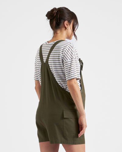 Ripe Maternity Olive Linen Overalls