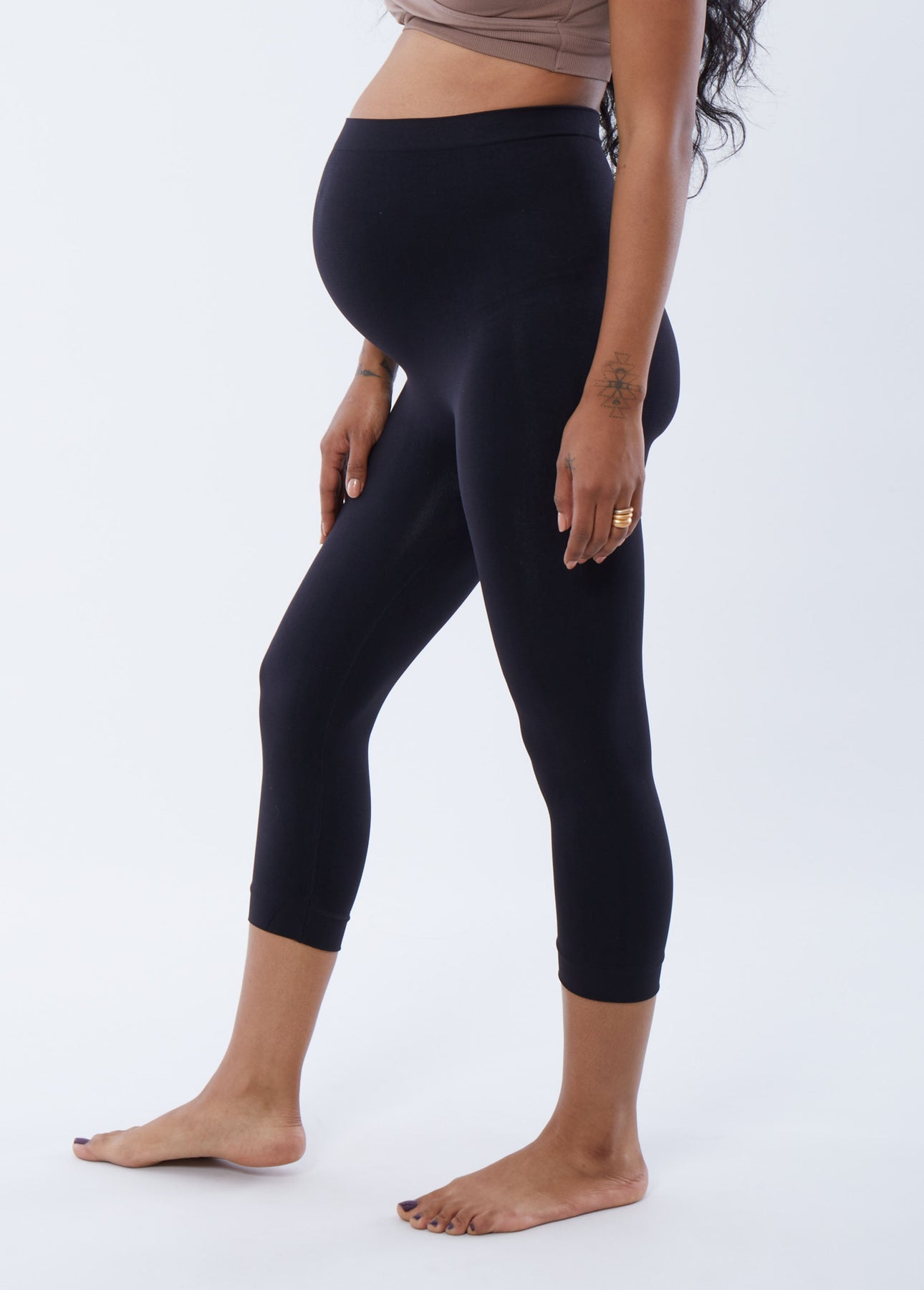 Maternity Tek Gear® Workout Capri Leggings, LARGE, Chilled Wine