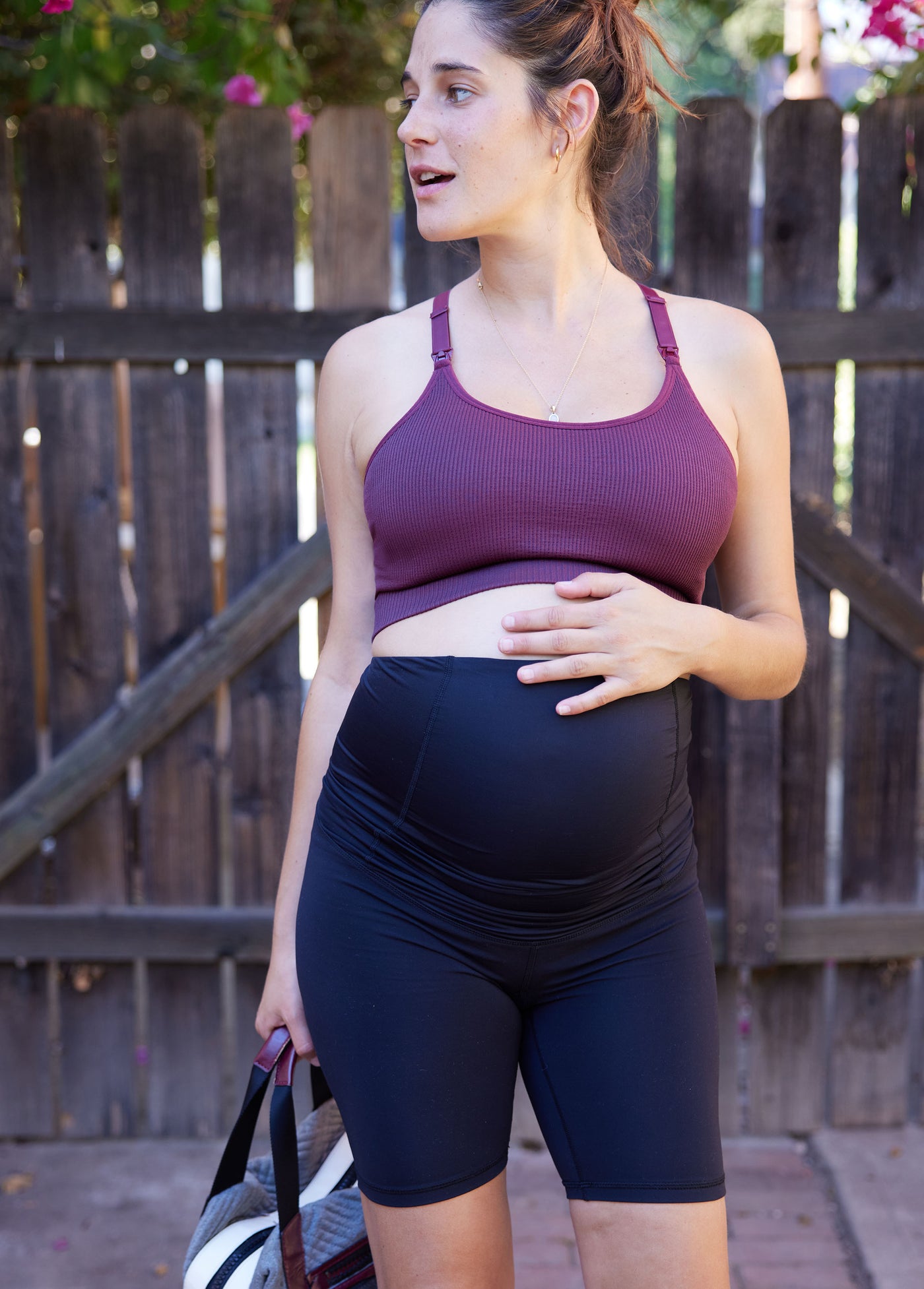 Saingace Pregnancy Bras for Women Front Zip Sports Bra Padded Bras