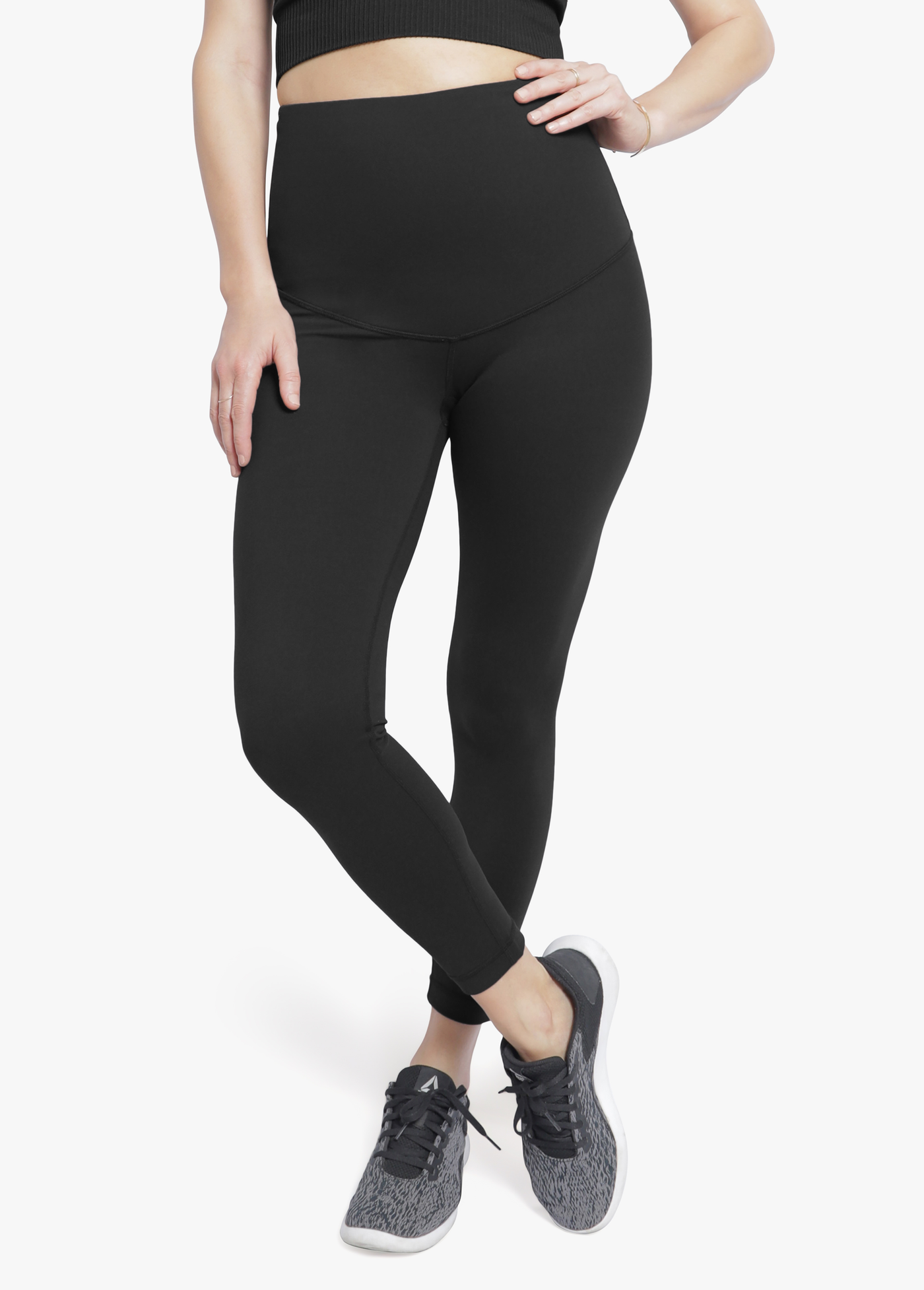 Blue Womens postpartum Compression Tights, Black/blue High waisted