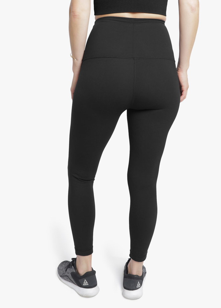 Active Postpartum Compression Leggings Black Fabric Ingrid Isabel