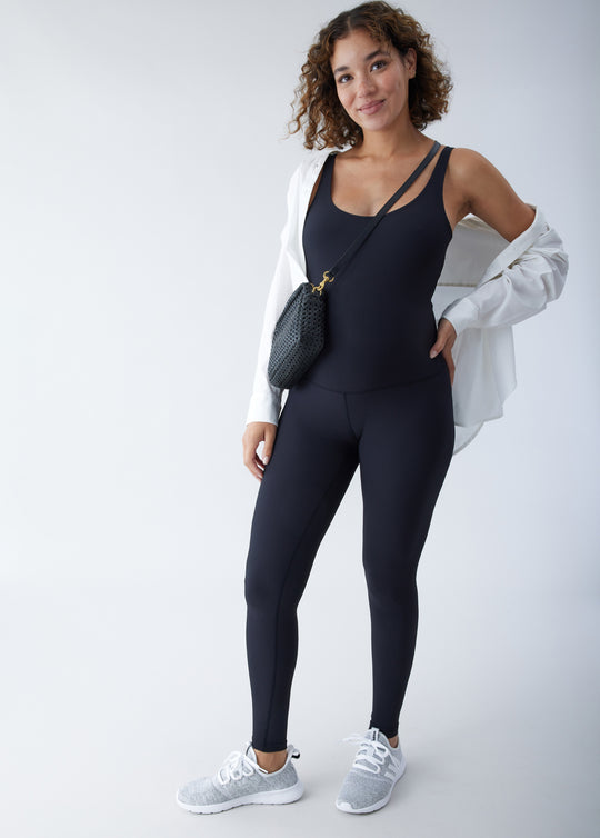 Women's Ribbed Tank Bodysuit - A New Day™ Black M