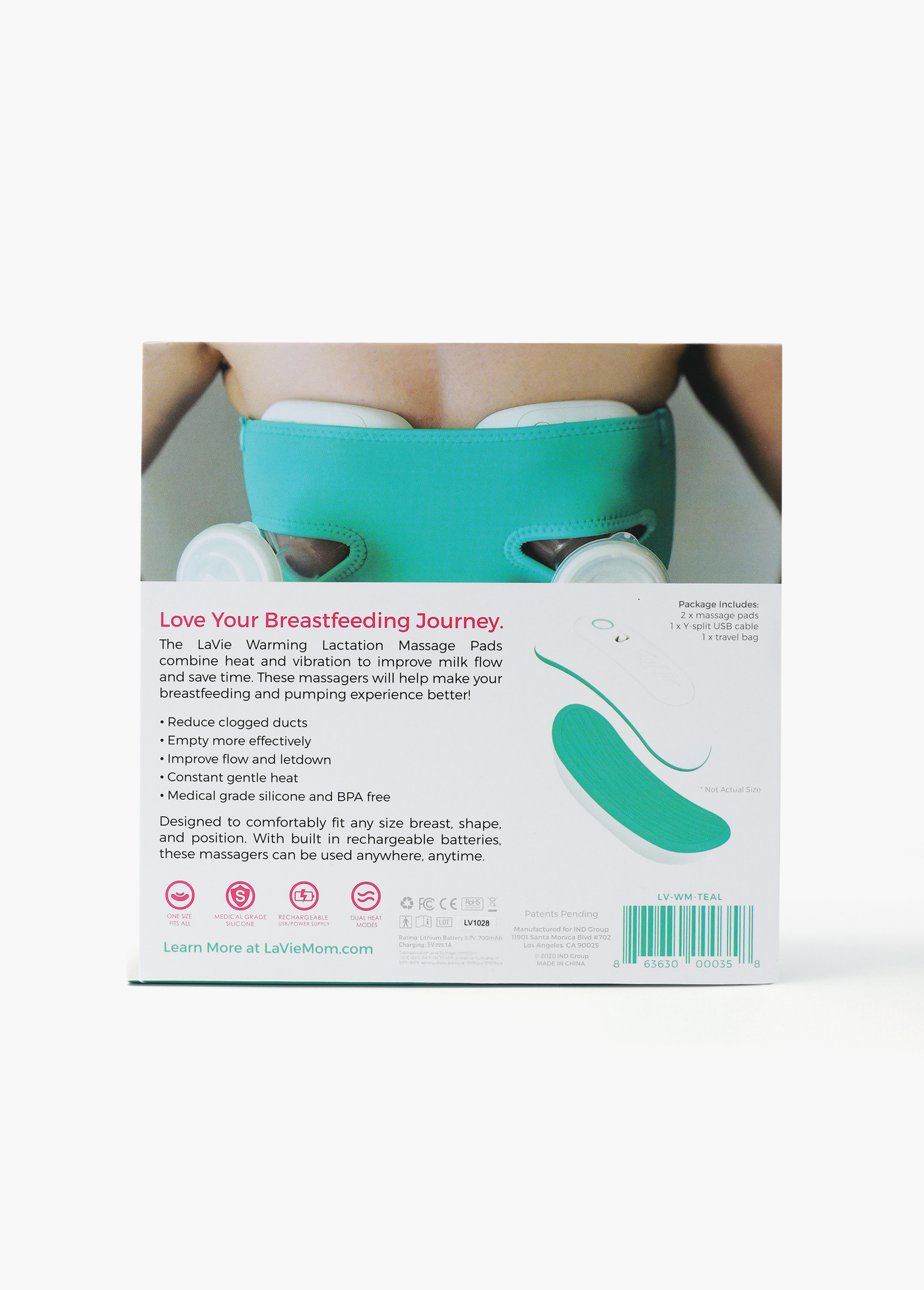 LaVie Warming Lactation Massager Pads, Breastfeeding Support to