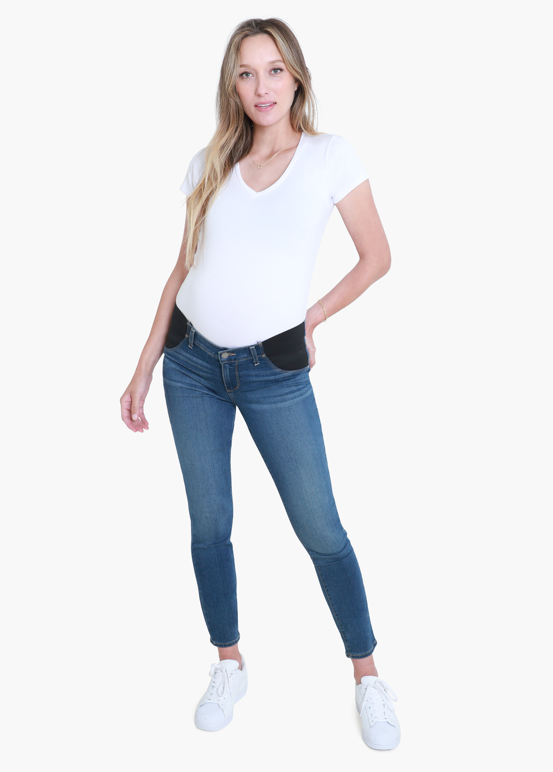 Paige Medium Wash Skinny Jeans outlets with Distressing